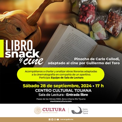 Libro, Snack y Cine: Pinocho de Carlo Callodi, Adaptado al Cine por Guillermo del Toro, Tijuana 2024